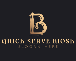 Golden Luxury Letter B logo design