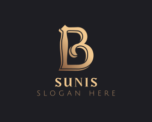 Golden Luxury Letter B logo design