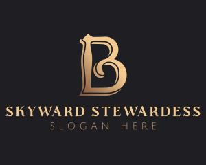 Golden Luxury Letter B logo design