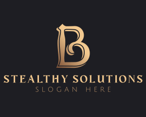 Golden Luxury Letter B logo design