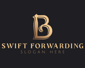 Golden Luxury Letter B logo design