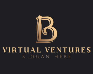 Golden Luxury Letter B logo design