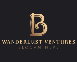 Golden Luxury Letter B logo design