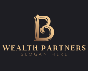 Golden Luxury Letter B logo design