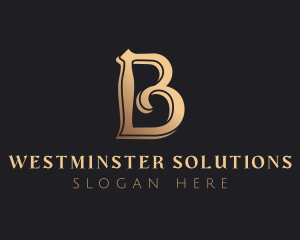 Golden Luxury Letter B logo design