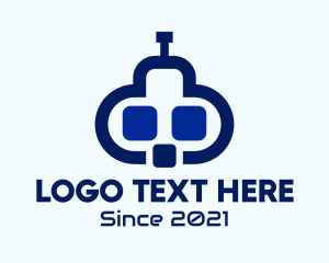 Cloud Storage - Blue Cloud Robot logo design