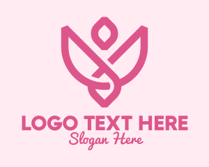 Rose - Pink Rose Flower logo design