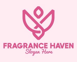 Pink Rose Flower logo design