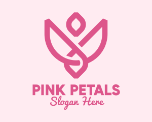 Pink Rose Flower logo design