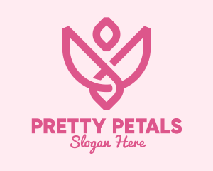 Pink Rose Flower logo design