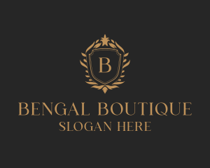 Floral Boutique Shield logo design