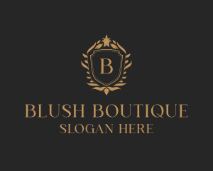 Floral Boutique Shield logo design