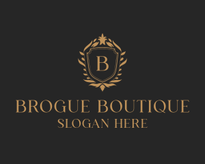 Floral Boutique Shield logo design