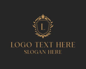 Wreath - Floral Boutique Shield logo design