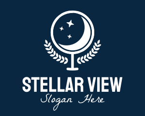 Stargazing - Stars Moonlight Mirror logo design