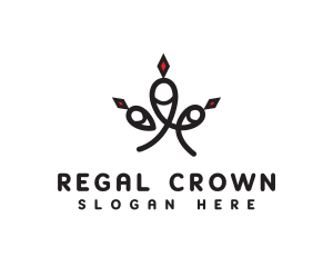 Abstract Royal Crown Letter R logo design