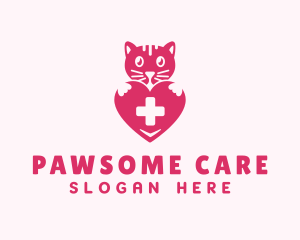 Cat Heart Pet Care logo design