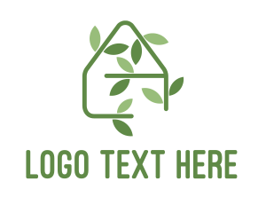 Salad - Green EA Leaf House logo design