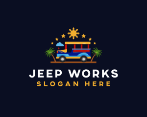 Jeep - Jeepney Vehicle Transportation logo design