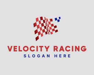 Car Racing Flag logo design