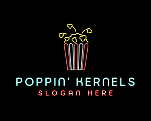 Popcorn Snack Cinema logo design
