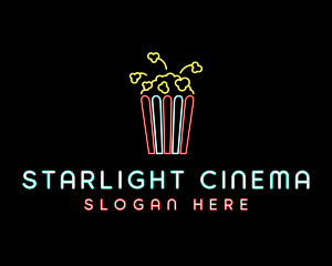 Cinema - Popcorn Snack Cinema logo design