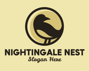 Nightingale - Brown Sparrow Bird logo design