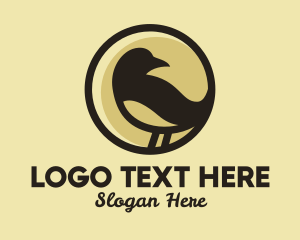 Silhouette - Brown Sparrow Bird logo design