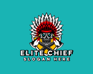 Chief - Apache Skull Shield Gaming logo design