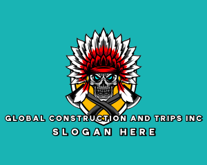 Esports - Apache Skull Shield Gaming logo design