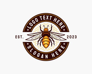 Insect - Bee Wings Honeycomb logo design
