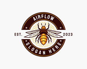 Bee Wings Honeycomb logo design