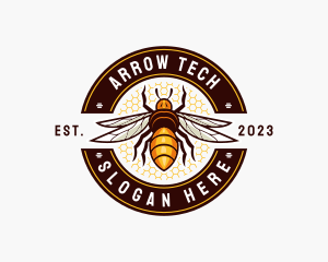 Bee Wings Honeycomb logo design