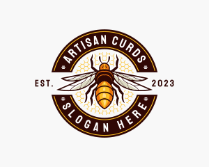 Bee Wings Honeycomb logo design