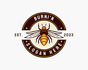 Bee Wings Honeycomb logo design