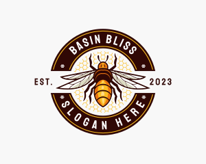 Bee Wings Honeycomb logo design