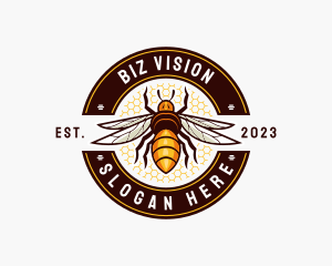 Bee Wings Honeycomb logo design