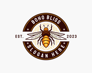 Bee Wings Honeycomb logo design