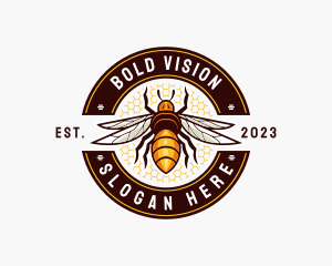 Bee Wings Honeycomb logo design