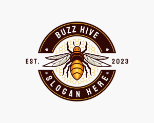 Hive - Bee Wings Honeycomb logo design