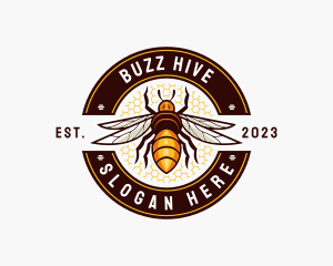 Bee - Bee Wings Honeycomb logo design