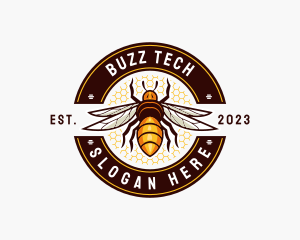 Bug - Bee Wings Honeycomb logo design