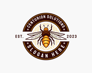 Bee Wings Honeycomb logo design