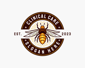 Bee Wings Honeycomb logo design