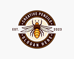 Bee Wings Honeycomb logo design