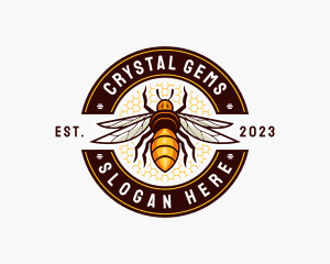 Bee Wings Honeycomb logo design