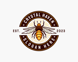 Bee Wings Honeycomb logo design