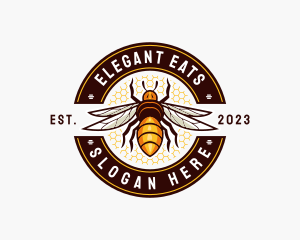 Bee Wings Honeycomb logo design