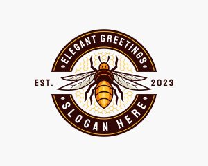 Bee Wings Honeycomb logo design