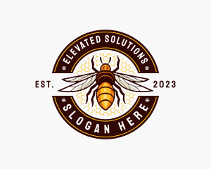 Bee Wings Honeycomb logo design